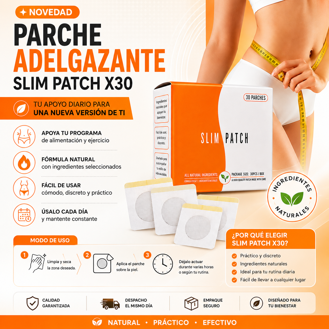 Parche Adelgazante Slim Patch X 30 unida