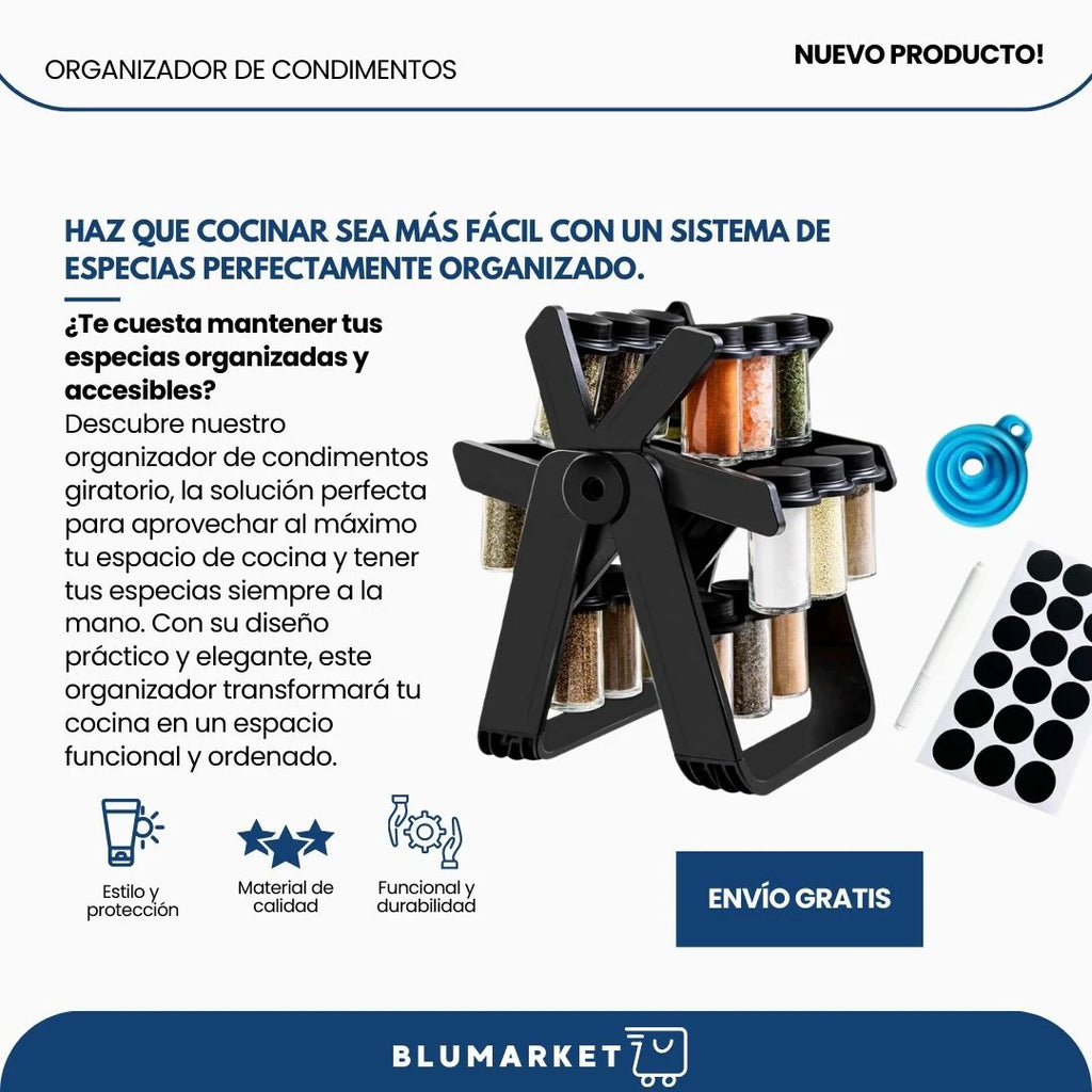 Organizador De Condimentos Giratorio X18