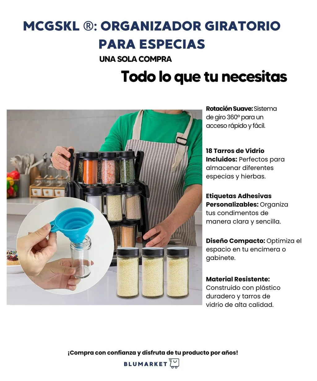 Organizador De Condimentos Giratorio X18