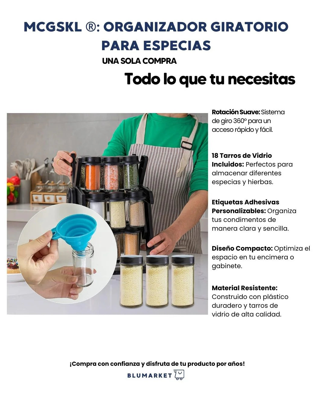 Organizador De Condimentos Giratorio X18